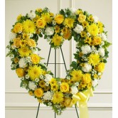 Always Remember Floral Heart Tribute - Yellow