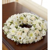 Cremation Wreath-All White